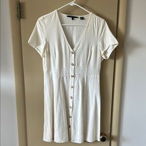 Women's Cream Button-Down Dress